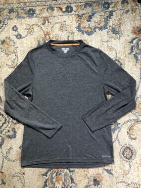 Omni-Wool Shirt Mens Large Gray Long Sleeve Wool Blend Thermal Base Layer Top